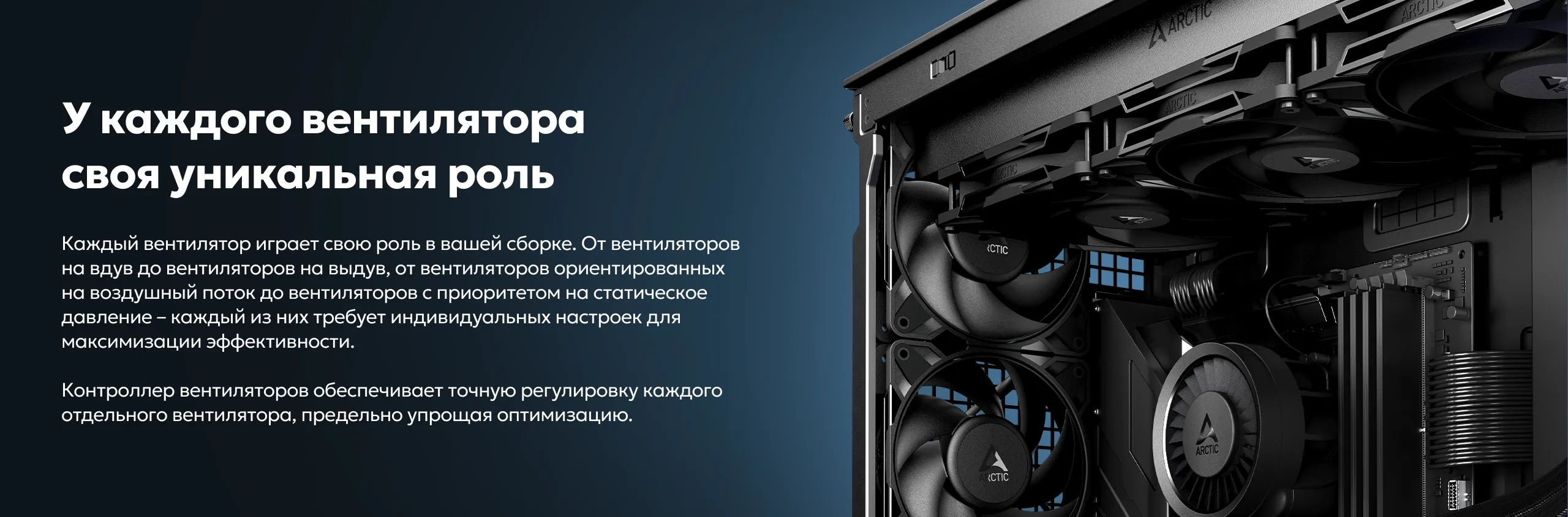 Уникальна роль каждого вентилятора